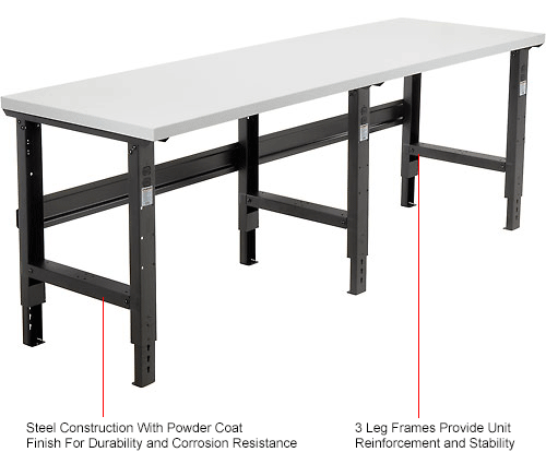 Global Industrial™ 96x36 Adjustable Height Workbench C-Channel Leg ...