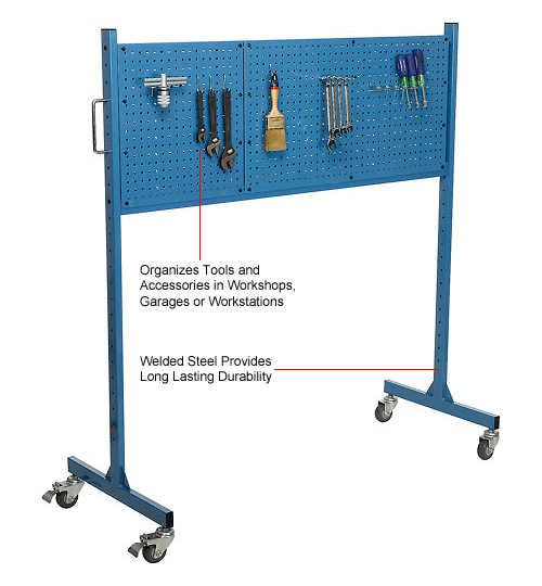 Global Industrial&#153; 60" W Pegboard Panel Rack, Blue