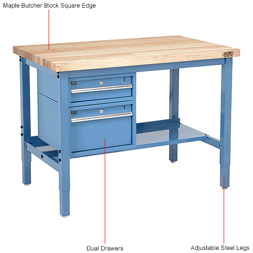 Work Bench Systems Adjustable Height Global Industrial™ 72 x 36