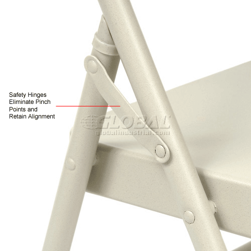 Interion® Folding Chair, Steel, Beige Pkg Qty 4