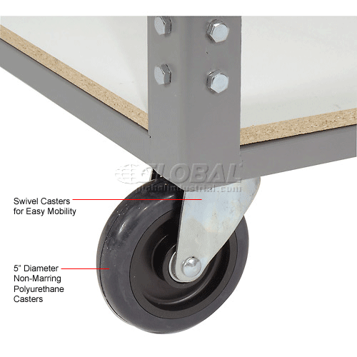 Global Industrial™ Easy Adjust Boltless 5 Shelf Truck 48x24, Laminate