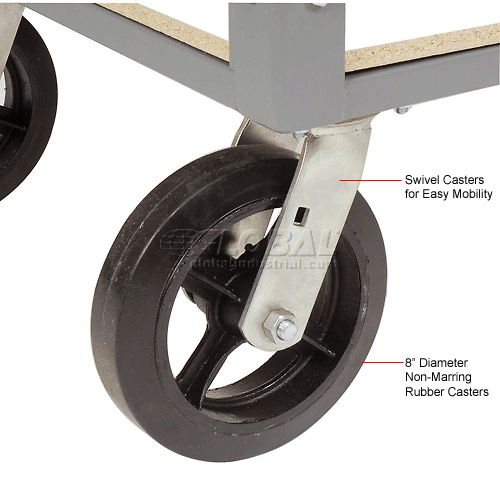 Global Industrial® Boltless Shelf Truck w/5 Shelves & Rubber Casters