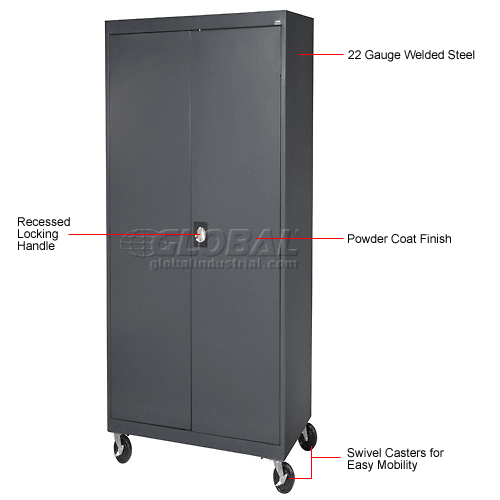 Sandusky Mobile Storage TA4R362472 36x24x78, Charcoal