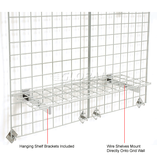 Global Industrial™ 36"X12" Wire Shelves With Brackets Package Of 3