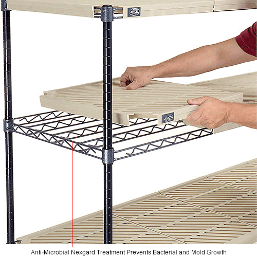 Nexel®, Nexelite®, 4 Tier, Vented Plastic Mat Shelving Unit, 72"W x 21