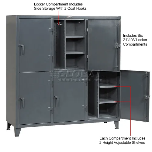 StrongHold® 2-Tier 6 Door Personal Locker, 74
