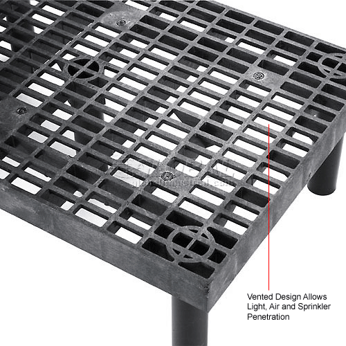 Plastic Dunnage Rack with Vented Top 36"W x 24"D x 12"H