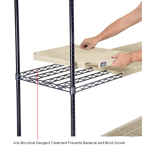 Nexel®, Nexelite®, 4 Tier, Vented Plastic Mat Shelving Unit, 60"W x 21