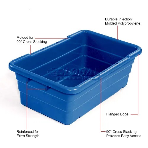 Global Industrial™ Plastic Cross Stack Nest Tote Tub, 25-1/8