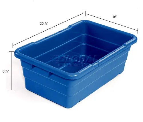 Global Industrial™ Plastic Cross Stack Nest Tote Tub, 25-1/8