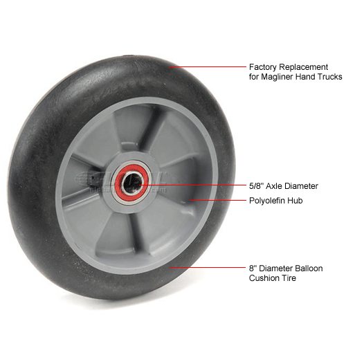 8" Balloon Cushion Wheel 10830 for Magliner® Hand Trucks 334427