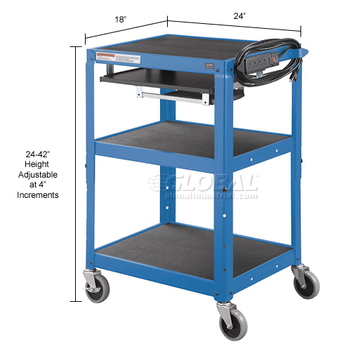 Global Industrial® Steel Mobile Workstation Cart with Slide out