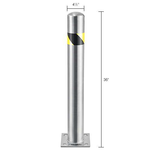 Global Industrial™ Safety Bollard, Stainless Steel, 36" H x 41/2