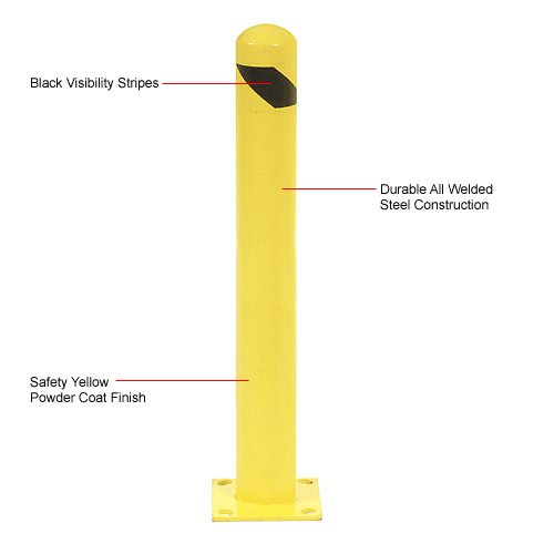 Global Industrial™ Floor Mount Round Safety Bollard, Yellow, 42