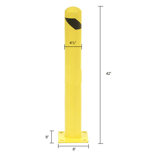 Yellow Stel Round Safety Bollard