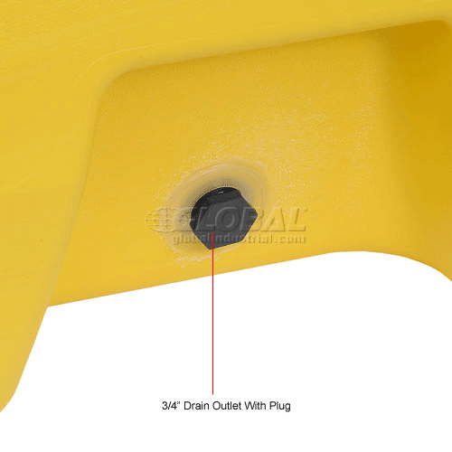 Eagle 4Drum, Low Profile Spill Containment Pallet With Drain, Yellow