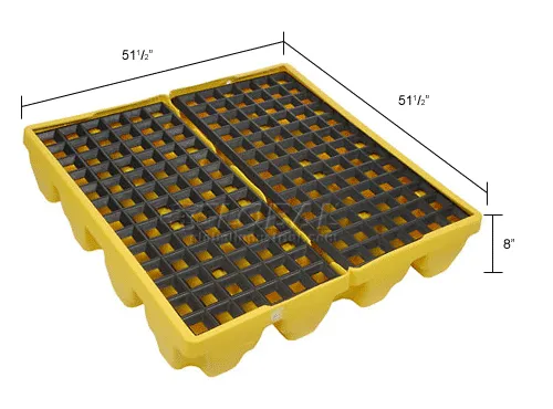 4 Drum Square Plastic Pallet, EcoPolyBlend™, 28635