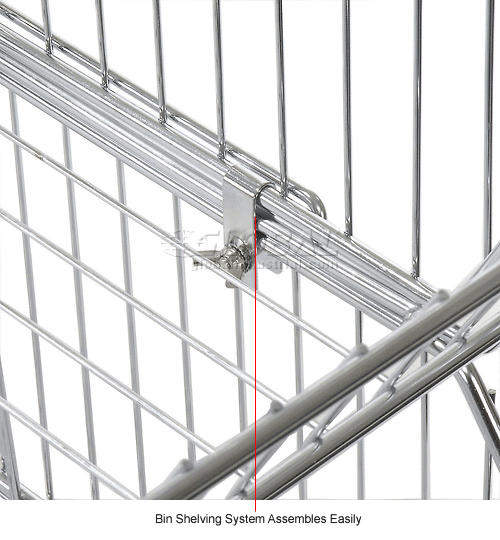 Global Industrial™ Modular Wire Stacking Bin Basket Rack, 48"W x 20"D x