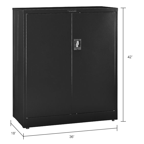 Global Industrial™ EZ Assemble Steel Storage 36"W x 18"D x 42"H Black 361842BK