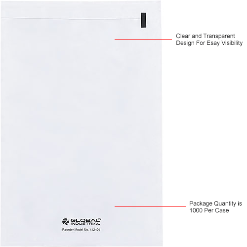 Global Industrial™ Document Shipping Envelopes, 61/2"L x 10"W, Clear