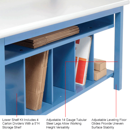 Global Industrial™ Complete Packing Workbench, Laminate Safety Edge, 72 ...