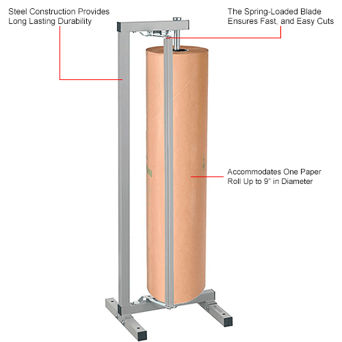 Global Industrial™ Vertical Paper Dispenser w/Cutter, 36"W x 9" Dia