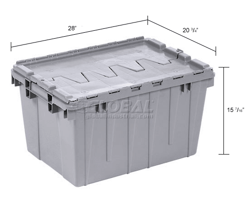 BUCKHORN 39280 Attached Lid Container,3.8 cu ft,Gray 