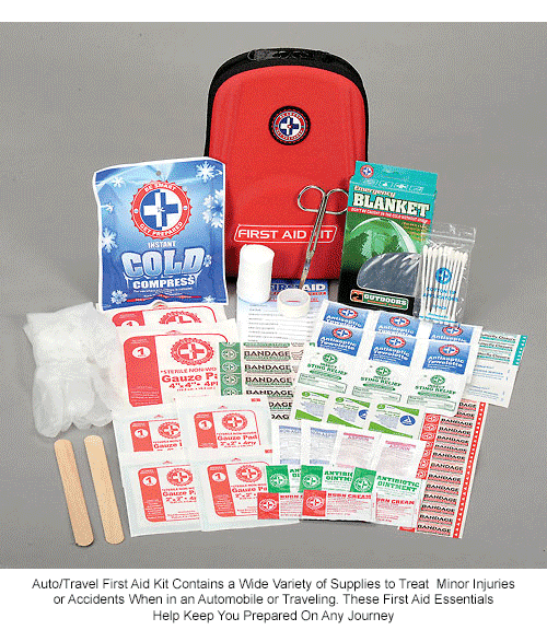 First Aid Kit Auto Travel Kit, 88 Pieces 436567