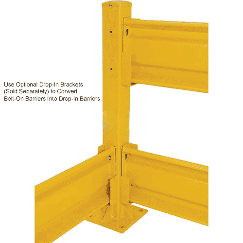 Protective Rail Barrier Post For Double Rail
																			