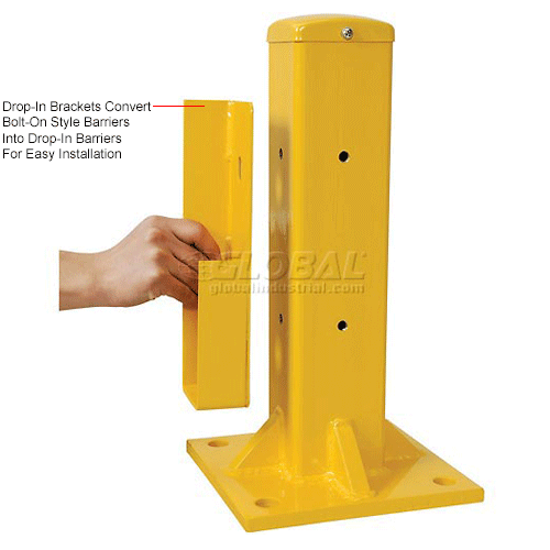 Global Industrial™ Steel Bracket Kit in Pair for DropIn Style, Yellow 436733