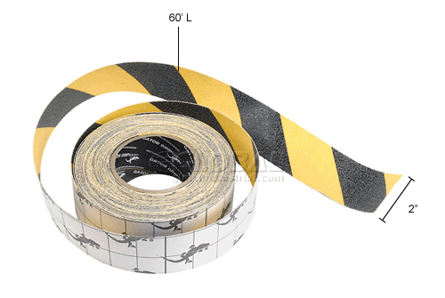 Anti-Slip Traction Yellow/Black Hazard Striped Tape Roll, 2in x 60 Feet
																			