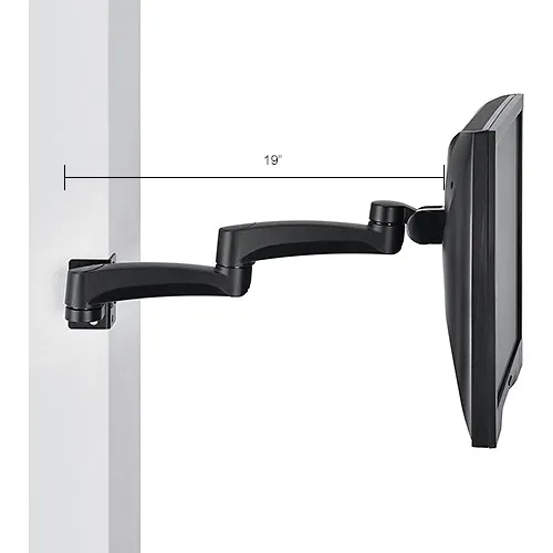Global Industrial Fixed Height LED/LCD Flat Panel Monitor Arm with, Black