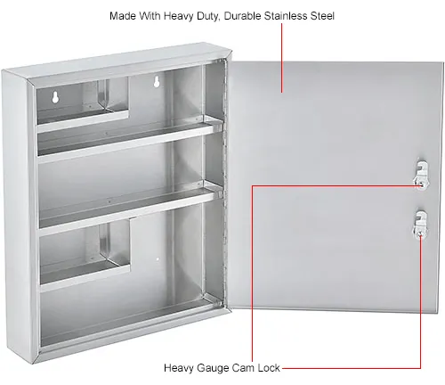 Global Industrial™ Stainless Steel Medical Cabinet W/Double Key