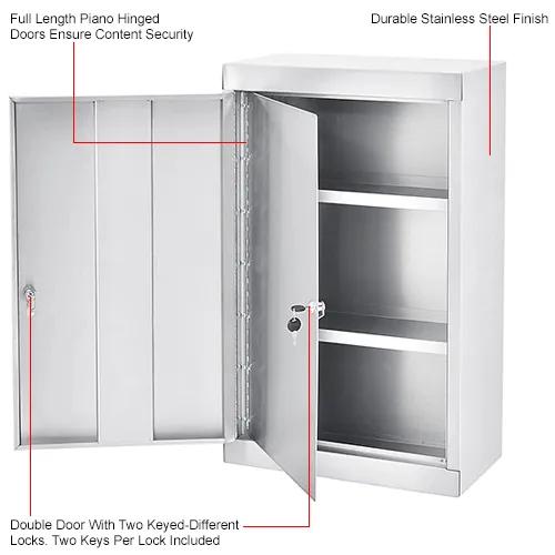 Double Door Laminate Storage Cabinet with Lock by Stevens Industries
