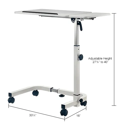 Global Industrial Tilting Adjustable Height Mobile Laptop Desk 36 W White