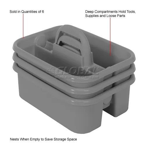 Quantum Plastic Tool Caddy TC-500GY - Pkg Qty 6