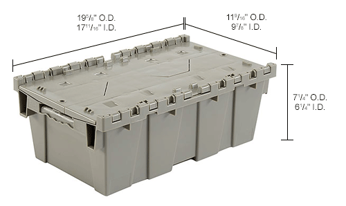 Global Industrial™ Plastic Attached Lid Shipping and Storage Container ...