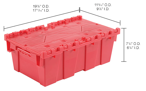 Global Industrial™ Plastic Attached Lid Shipping and Storage Container ...