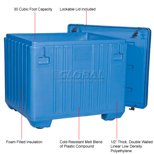 Polar Chest Dry Ice Storage Container with Lid PB30 49"L x 43"W x 43"H