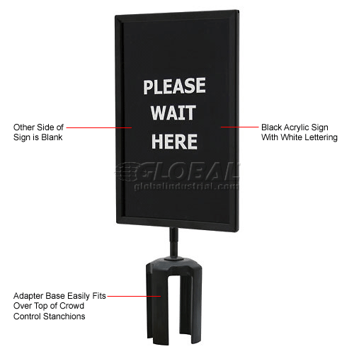 Black Message Sign for Crowd Control Stanchions
