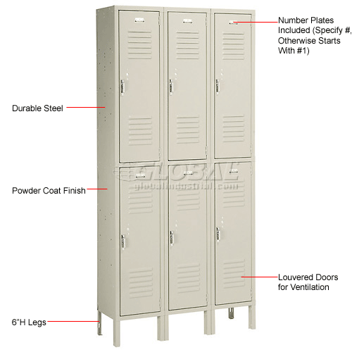 Lockers | Penco | Penco 6231V-3-073SU Vanguard Locker Pull Latch Double ...