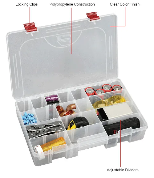 Plano Pro Latch Stowaway Large 3700 Clear Organizer Tackle Box, Large,  Clear