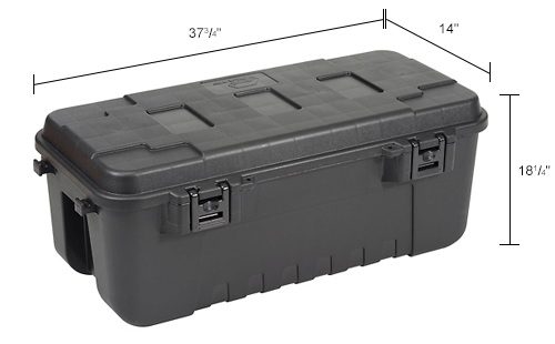 Plano Molding 191900 110 Quart Mobile Storage Trunk, 37-3/4"L x 14"W x 18-1/4"H, Black