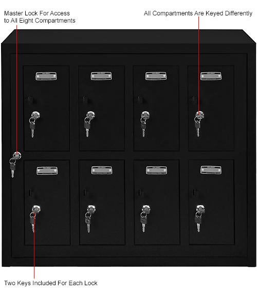 Lockers Cell Phone Global™ 8 Doors Tablet & Cell Phone Locker with