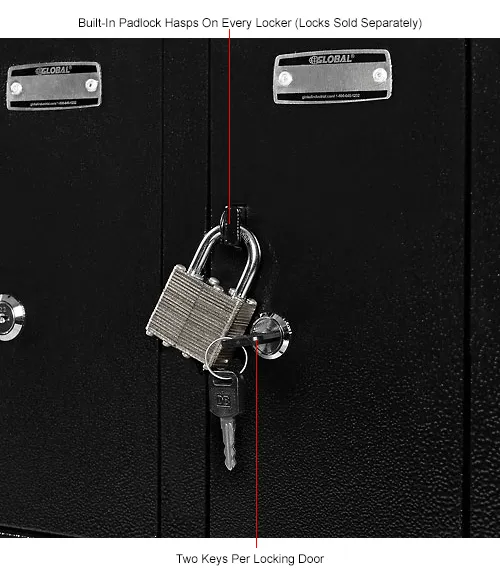 Global Industrial™ 3-Tier 12 Door Locker w/ Key Lock, 28-1/2