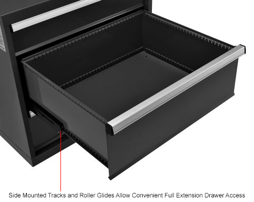 Global&#8482; Modular Drawer Cabinet,  3 Drawers, w/Lock, w/o Dividers, 30x27x29-1/2, Black
