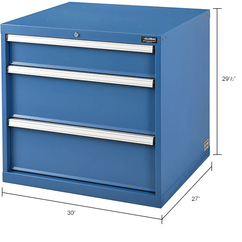 Global Industrial™ Modular Drawer 3 Drawers, w/Lock, 30"Wx27