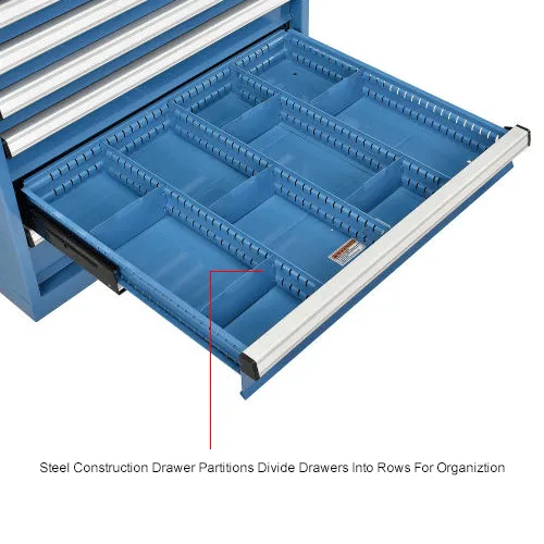 Global Industrial™ Dividers for 4H Drawer of Modular Drawer Cabinet  36Wx24D, Blue