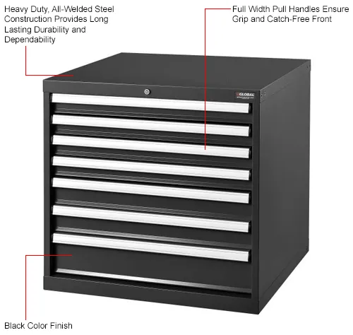 Global Industrial™ Modular Drawer Cabinet, 7 Drawers, w/Lock, 30