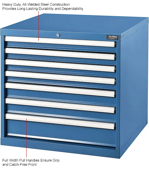 Global Industrial™ Modular Drawer Cabinet, 7 Drawers, w/Lock, 30